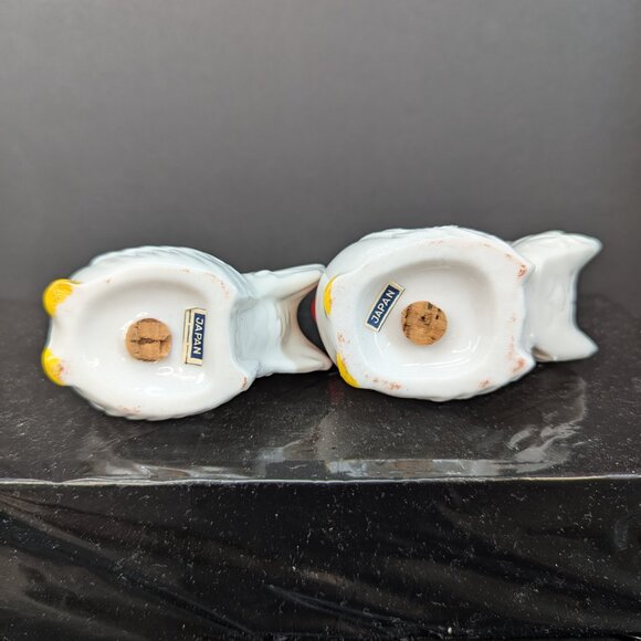 Vintage NOS White Hen and Rooster Salt and Pepper Set Dansan Japan - Picture 5 of 6